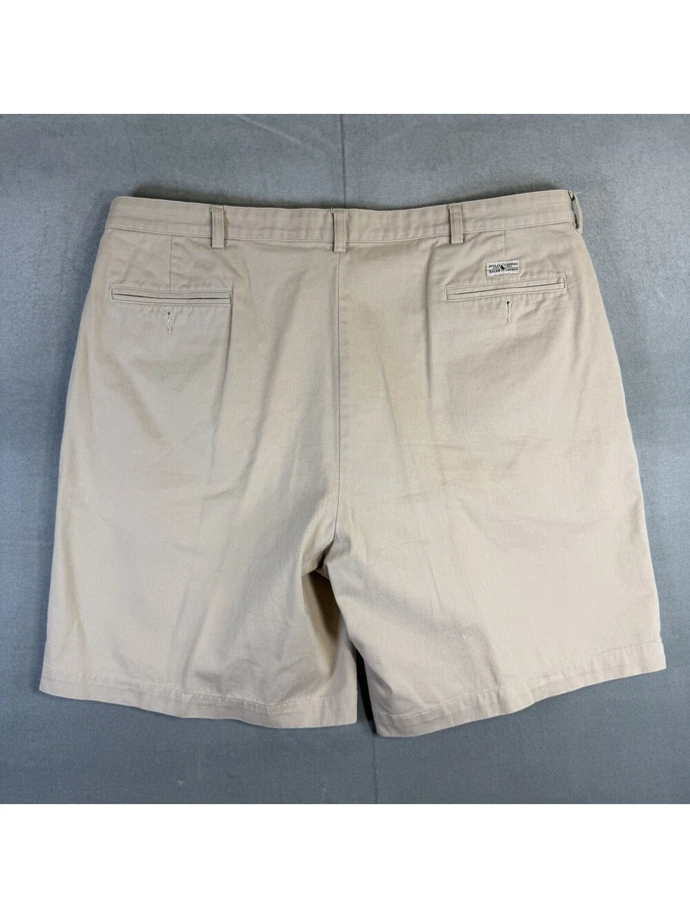 Vintage 90s Polo Ralph Lauren Tyler Shorts Mens 42 Beige Pleated Chino 8.5